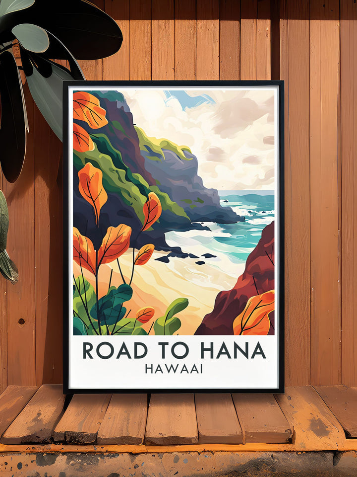 Hawaii art decor featuring breathtaking landscapes from Wainapanapa State Park and the scenic Road to Hana. Perfect for those who love the beauty of the islands, these pieces bring a vibrant and captivating addition to any home.