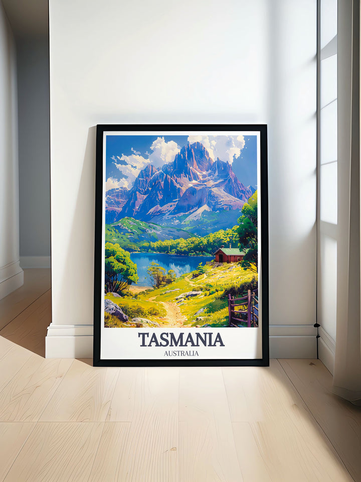 Discover the breathtaking beauty of Cradle Mountain Lake St Clair Dove Lake with our stunning prints perfect for enhancing your living room decor and bringing a touch of Tasmania into your home.