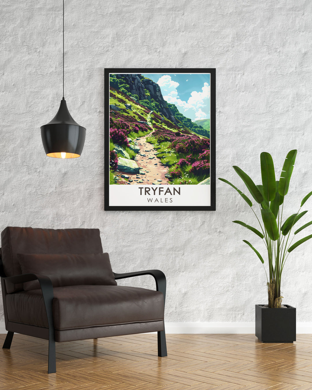 Snowdonia Wales print with a scenic view of Tryfan Wales and Heather Terrace bringing the essence of this national park into your home