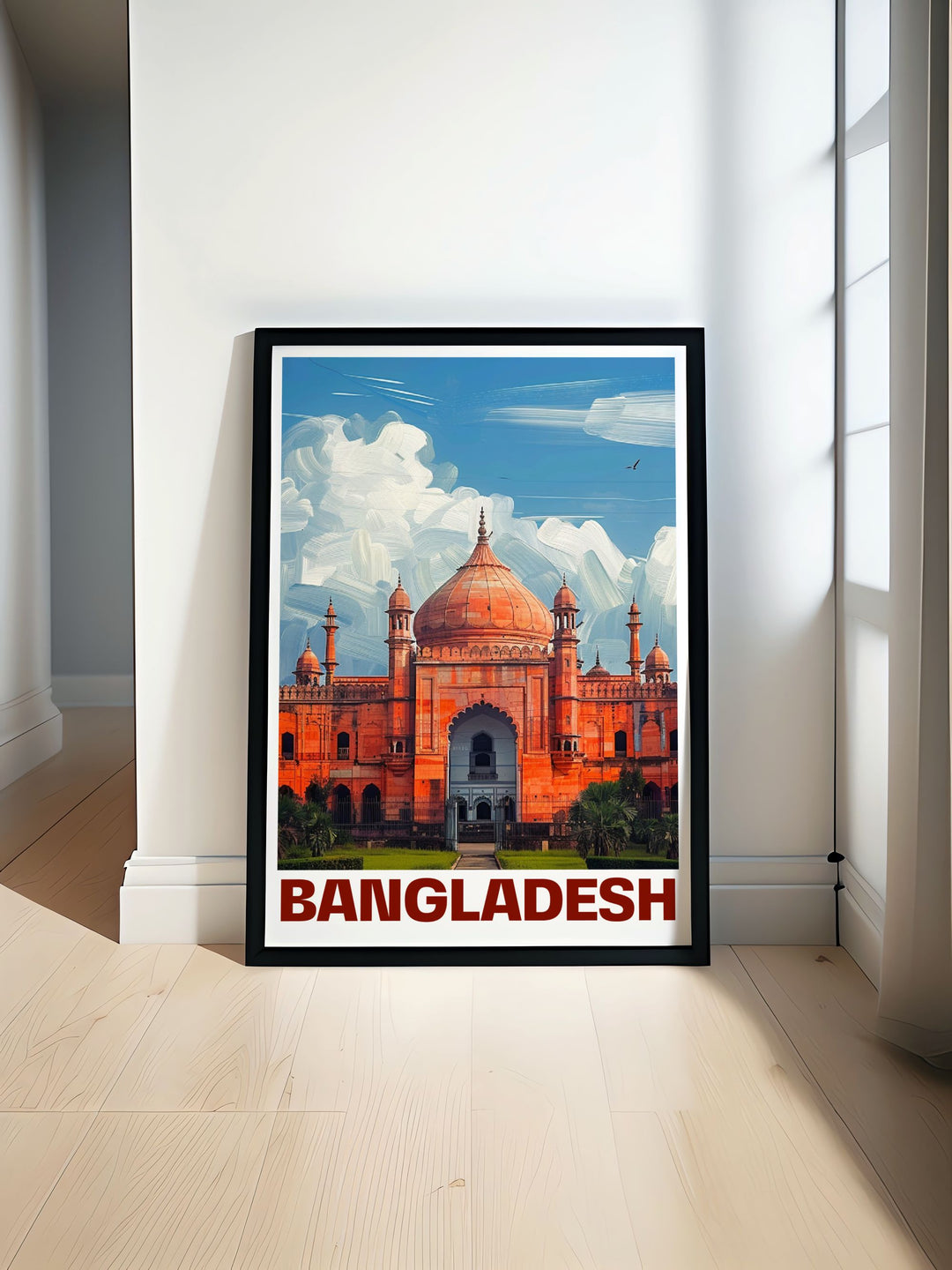 The charm of Lalbagh Fort, with its lush gardens and architectural brilliance, is brought to life in this poster, offering a piece of Bangladeshs historical allure for your home.