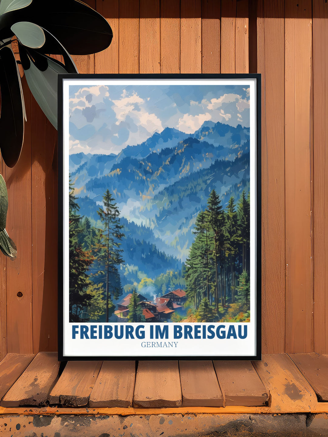 Germany art lovers will appreciate this beautiful Black Forest print highlighting the charm of Freiburg Im Breisgau a great choice for anyone looking to enhance their space with a piece of Germany travel decor.