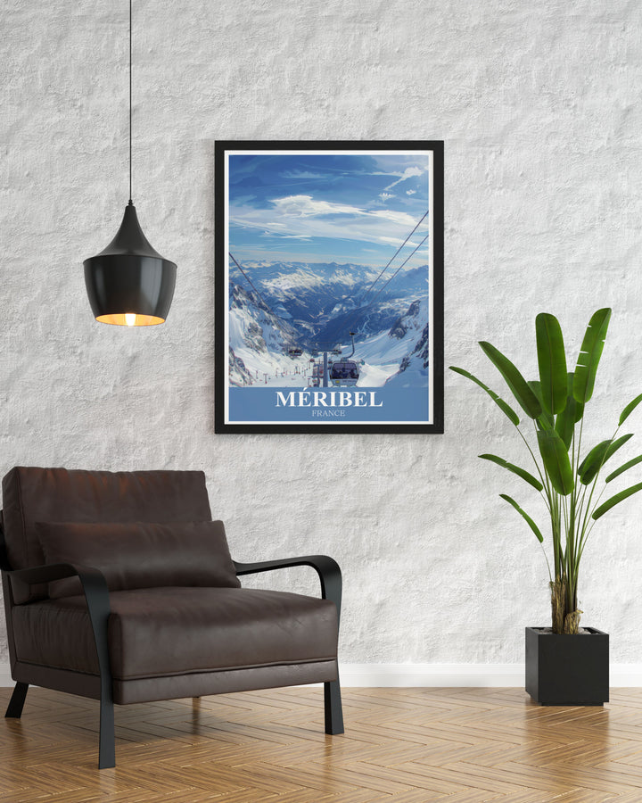 Vintage ski print style meets modern art in our Mount Vallon collection featuring the breathtaking beauty of the 3 Valleys and ski resort excitement