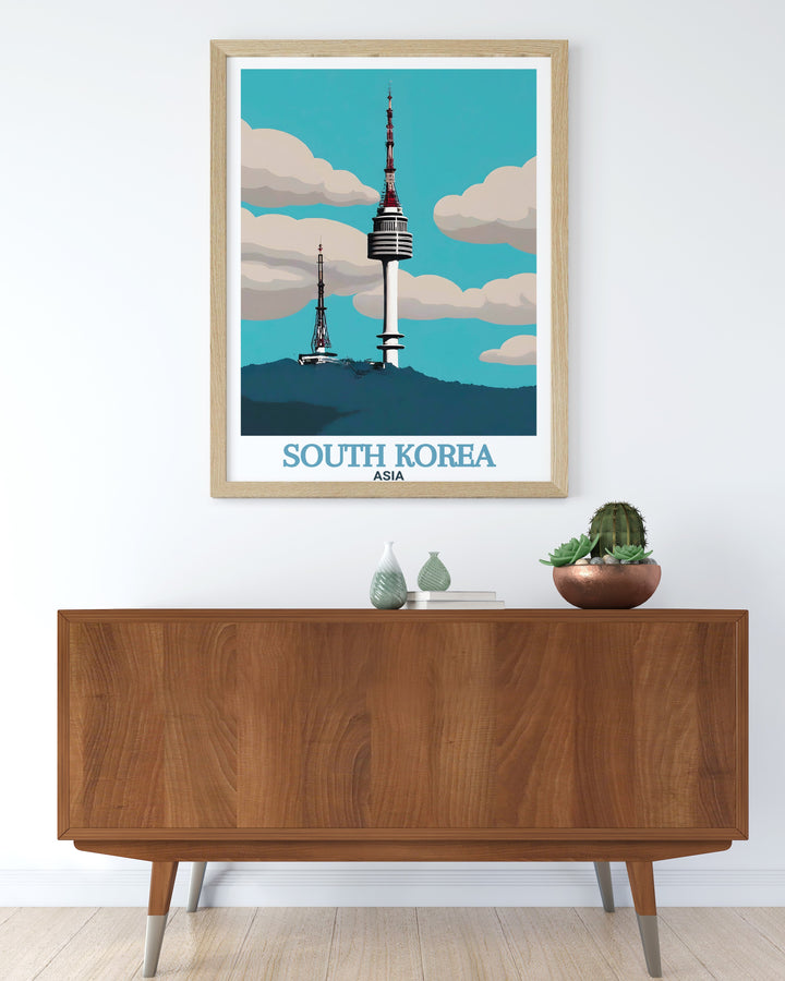 Stunning Seoul wall art featuring N Seoul Tower offering a blend of modern Korean design and breathtaking cityscapes perfect for your home or office decor