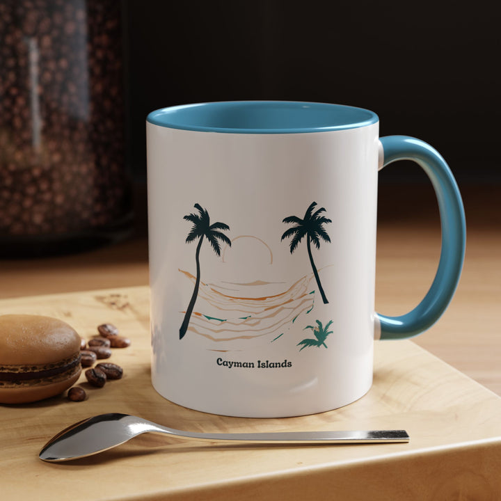 This Cayman Islands mug showcases stunning tropical artwork of the Caribbean. Dishwasher-safe ceramic ensures durability, making it ideal for daily coffee or tea use and an excellent souvenir for travelers or beach enthusiasts.