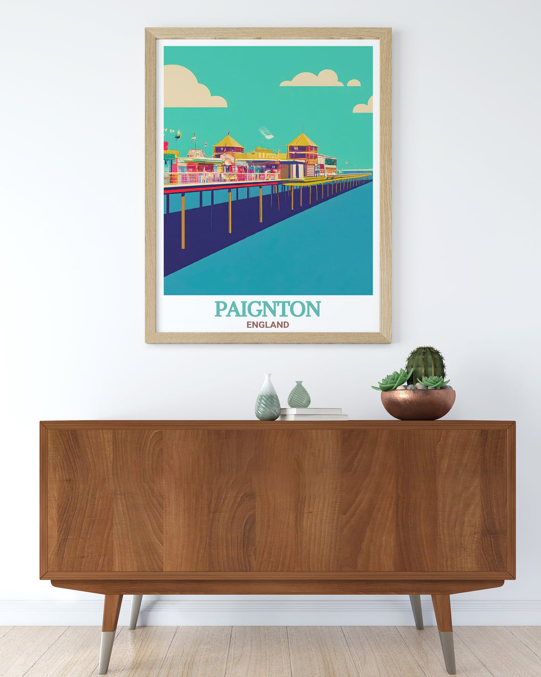 This Paignton Wall Art captures the timeless beauty of Paignton Pier, one of Devons most famous landmarks. The artwork combines the tranquil ocean with the piers historic structure, offering a scenic representation of Britains coastal heritage.