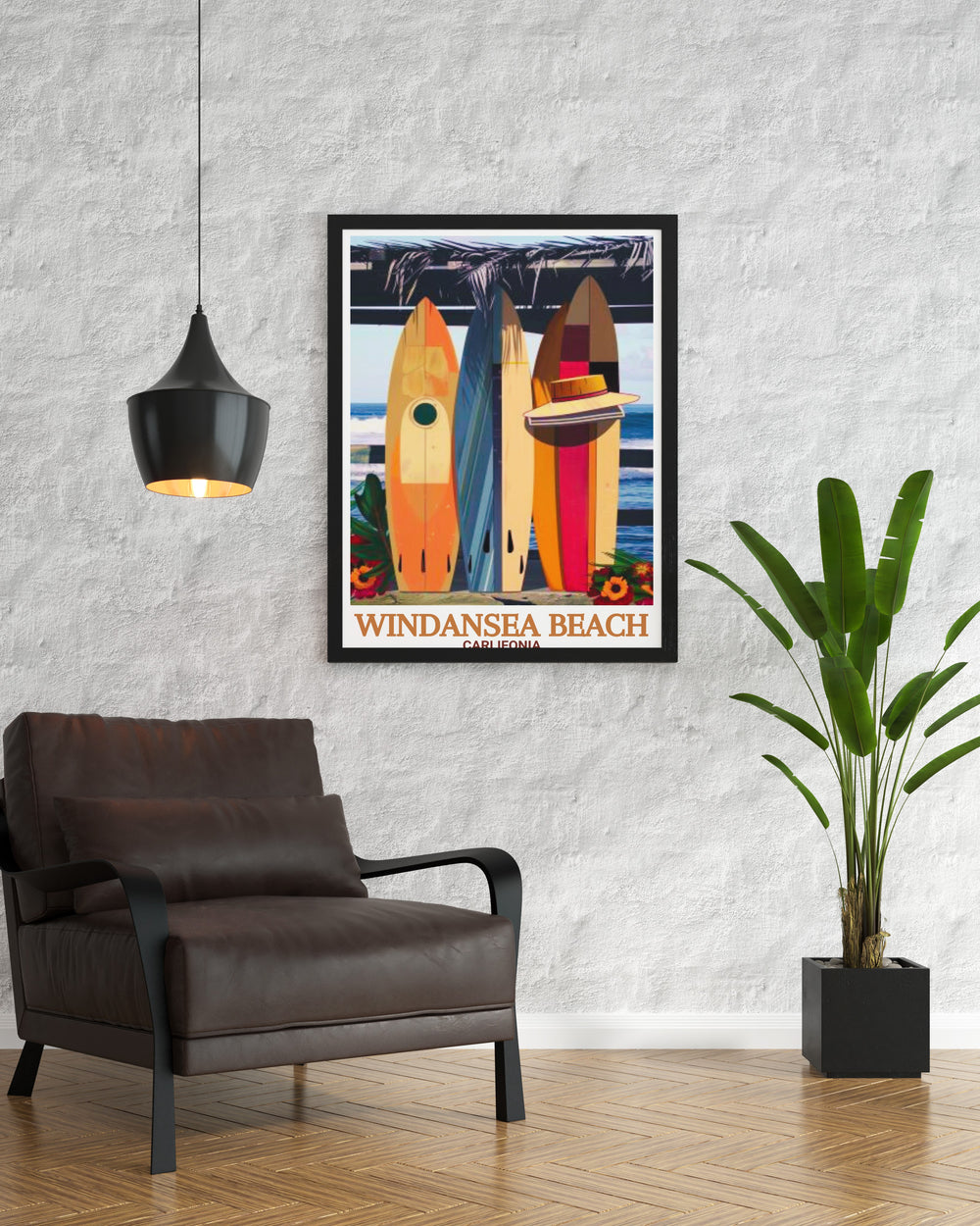 La Jolla Poster showcasing the beautiful Windansea Beach Shack and surfing waves perfect for modern décor. This vintage California poster is a wonderful travel poster print and an excellent personalized gift for those who love the beach.