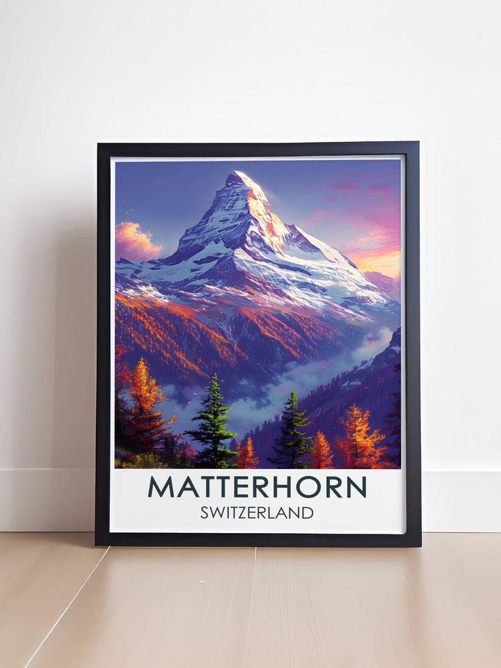 Framed Print of the awe inspiring Grindelwald Eiger Mountain adding elegance to any space combined with Matterhorn stunning prints for a touch of Swiss heritage and charm