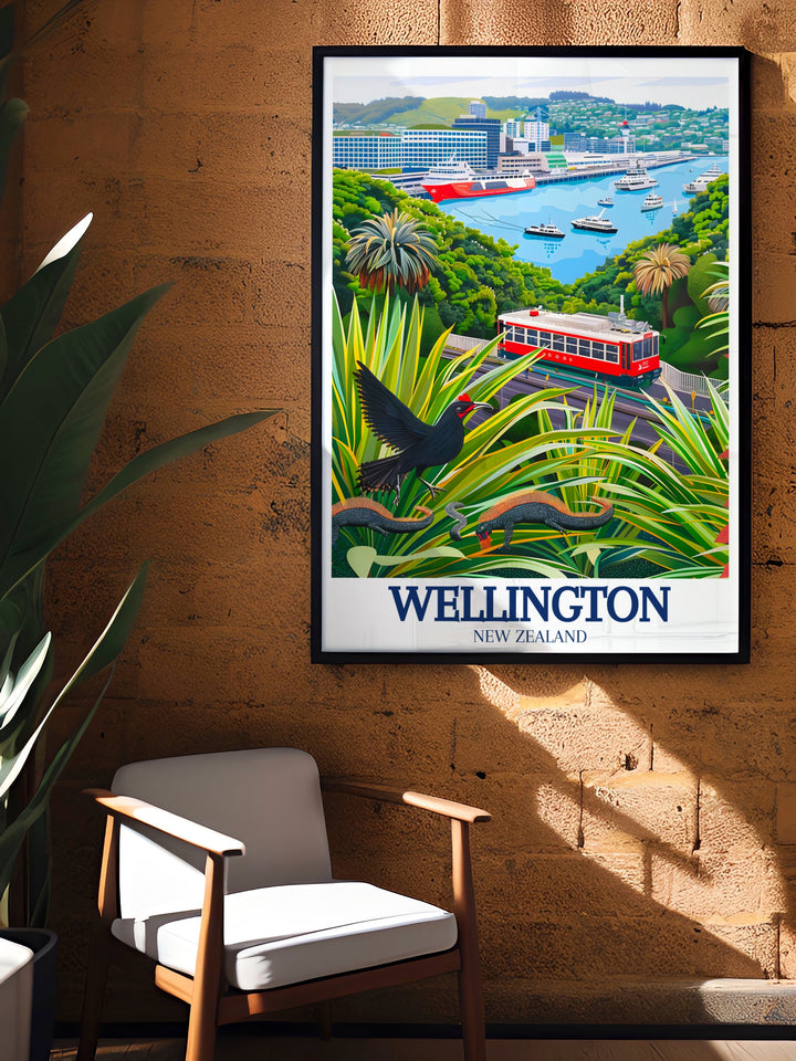 Zealandia canvas print offers a detailed look at New Zealands native species and natural habitats. This artwork is perfect for nature lovers and those who appreciate conservation, bringing a sense of tranquility and green beauty into any space.