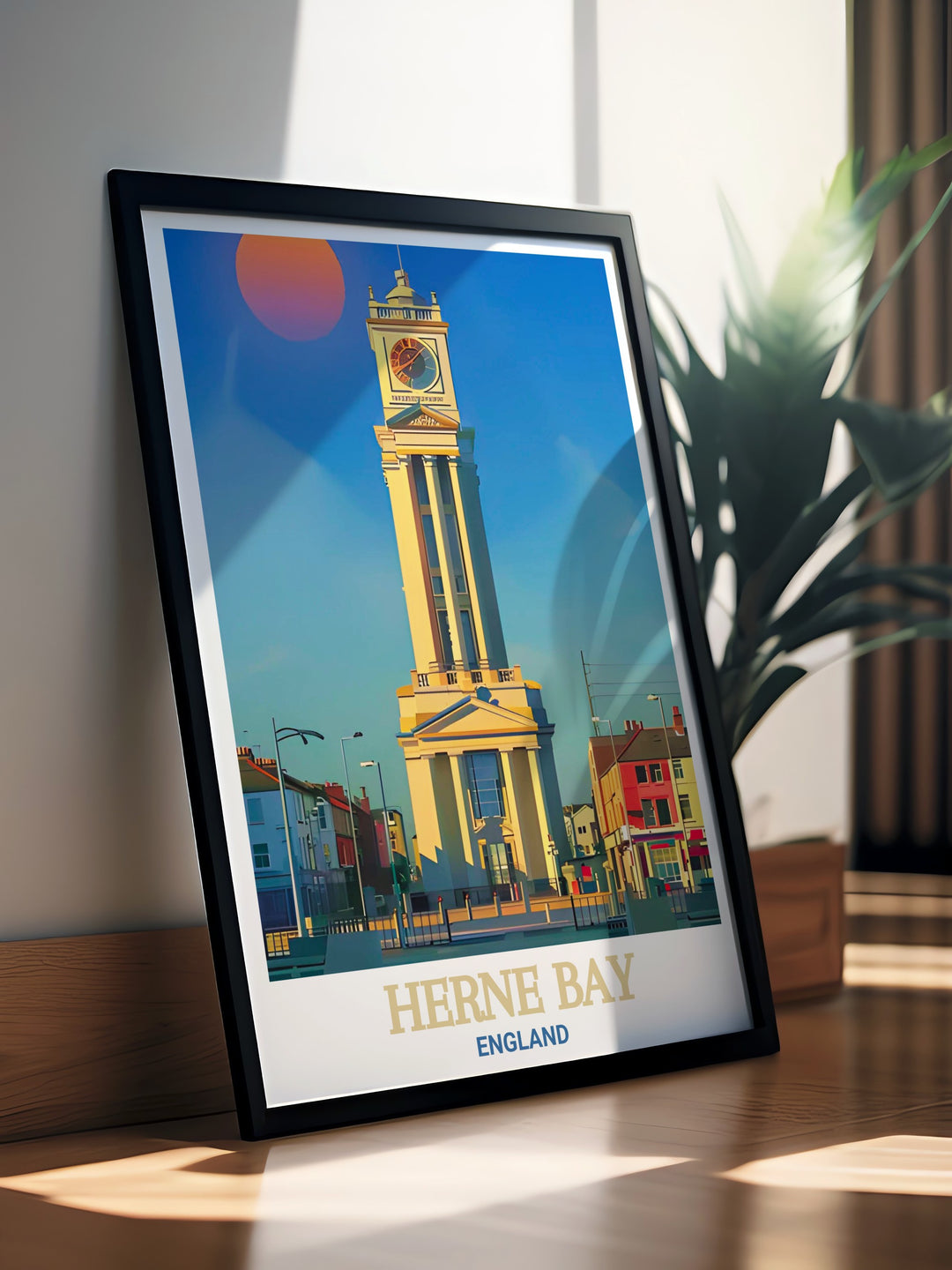 The Herne Bay Clock Tower, captured in this stunning travel print, brings the charm of Kents historic seaside town into your home. Perfect for those who appreciate classic British architecture and coastal beauty.