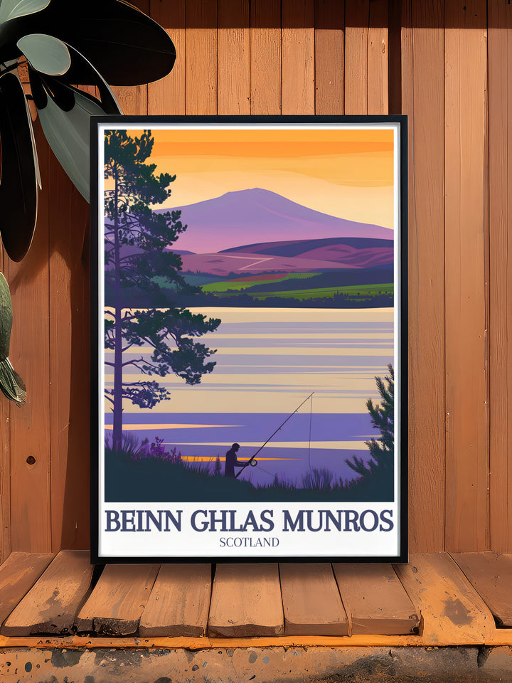 Beinn Ghlas and Ben Lawers wall art with Loch Tay in the Scottish Highlands perfect for nature lovers and those who appreciate the serene landscapes of Scotland.