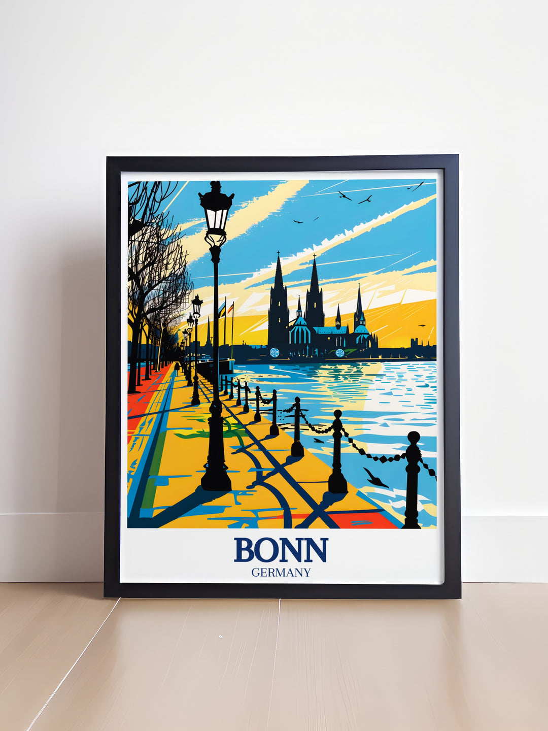 This art print captures the intricate beauty of the Münster Basilica in Bonn, showcasing its gothic architecture in stunning detail. A must have for those who admire historical landmarks, this piece brings a sense of grandeur and history to your home