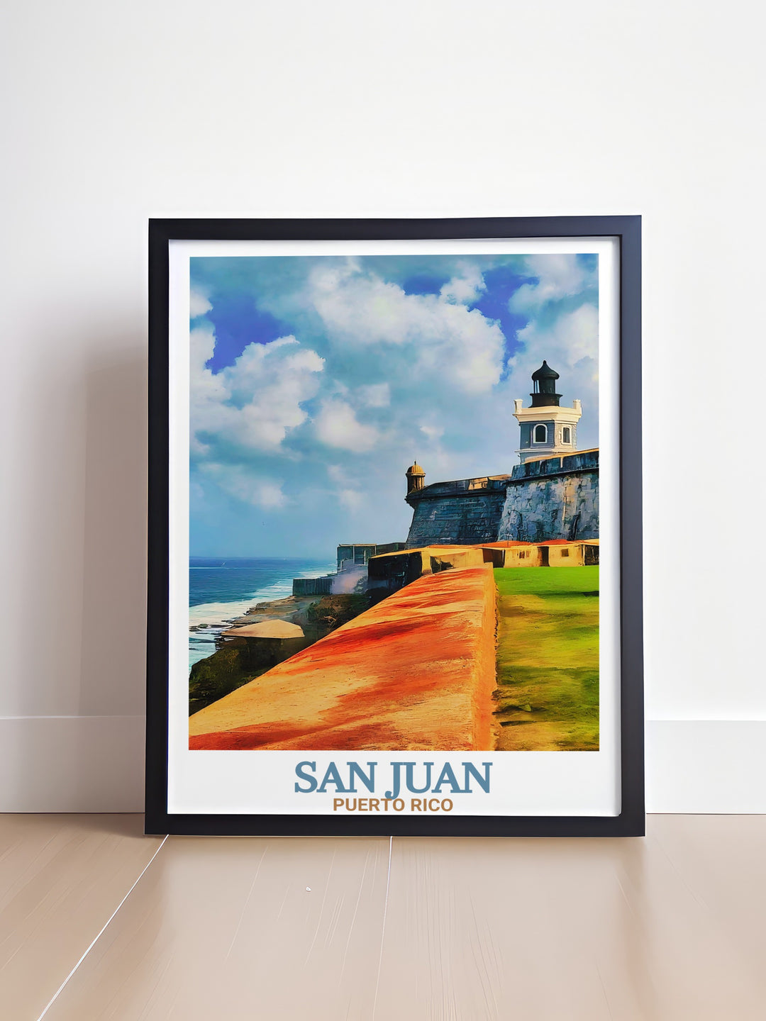 Add a piece of Puerto Rican history to your home with this stunning San Juan poster. Featuring Castillo San Felipe del Morro this Caribbean art is perfect for anyone who loves island destinations or wants to enhance their space with travel inspired decor.