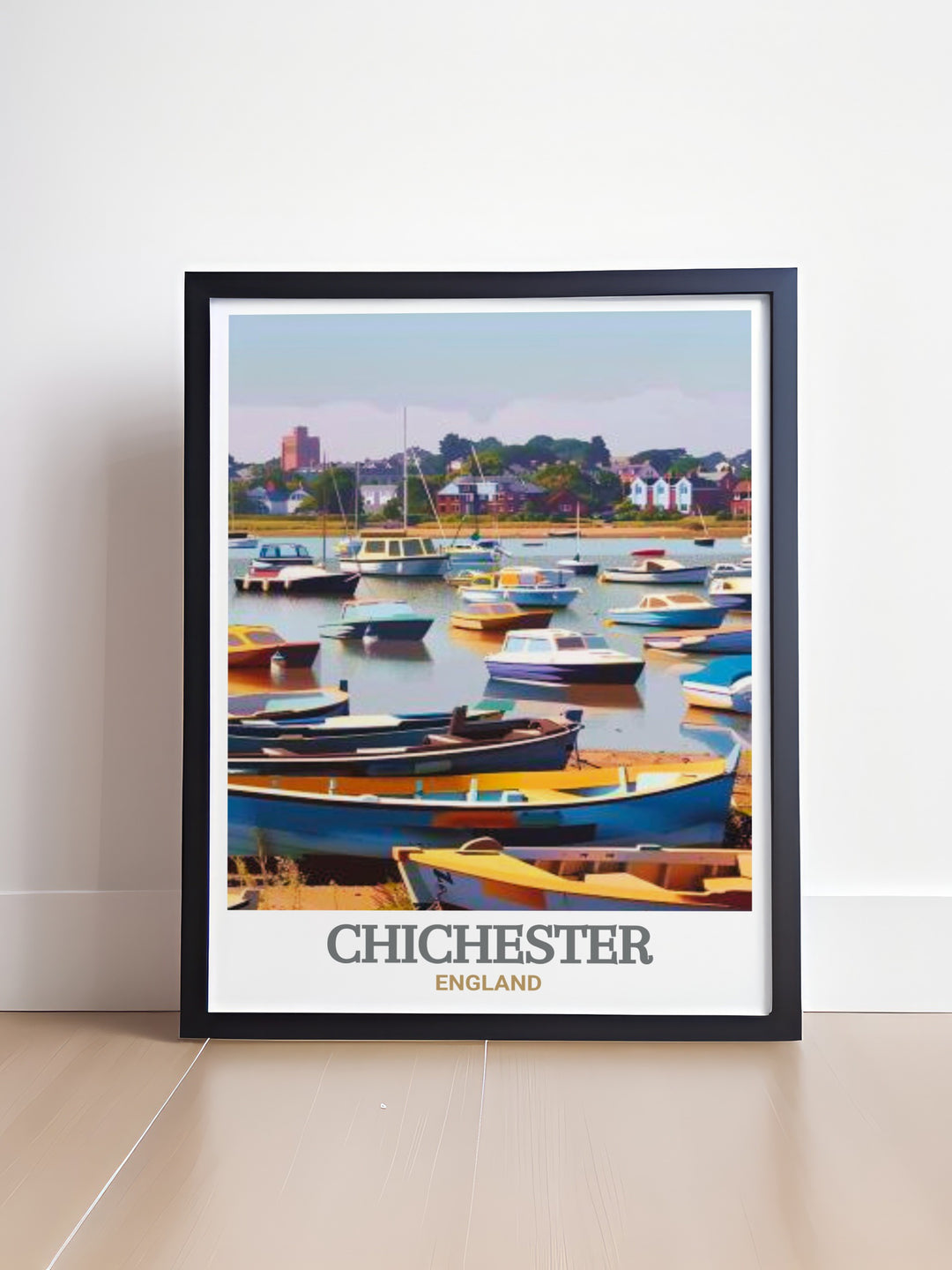 The coastal charm of Chichester Harbour is perfectly captured in this wall print, ideal for those who appreciate serene, nature inspired decor, and the tranquil beauty of Englands coastal regions.