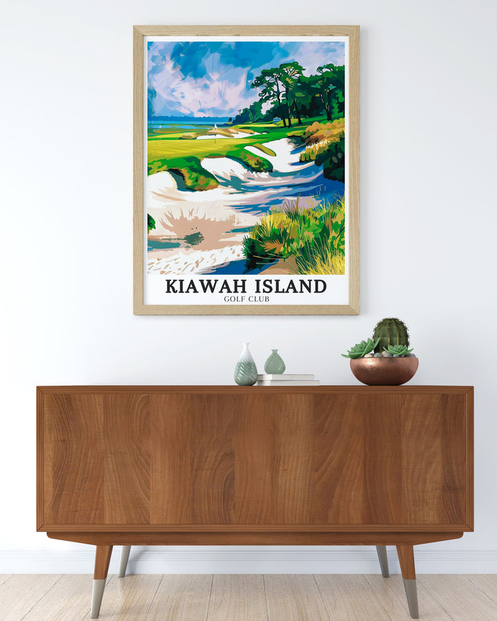 High quality wall art of Osprey Point at Kiawah Island offering a detailed view of its strategic layout and breathtaking natural surroundings ideal for those who appreciate the harmony of golf and nature