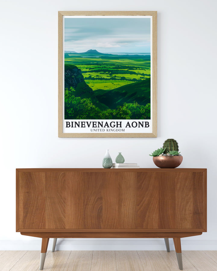 Elegant home decor featuring Binevenagh Mountain Walk Limavady a framed print that captures the serenity and majesty of Binevenagh AONB and North Derry AONB perfect for those who appreciate the natural beauty of Northern Ireland