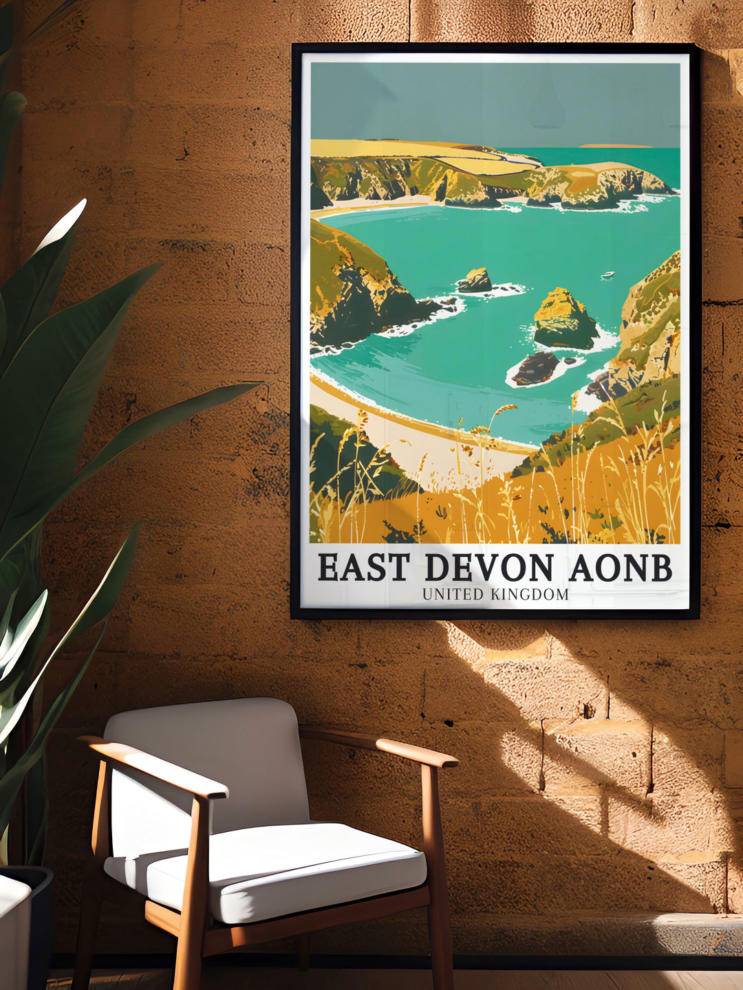 Beautiful Branscombe Mouth English Channel Stunning Living Room Decor showcasing the charm of Devon Heritage Coast with vivid colors and intricate details making it a perfect addition to any home decor or as a thoughtful gift