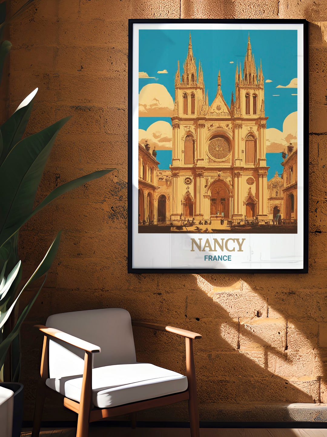 This Nancy poster print showcases the elegance of Frances Nancy Cathedral with detailed architectural design, making it an ideal travel print for lovers of French history and culture. Perfect for home decor or a thoughtful gift.