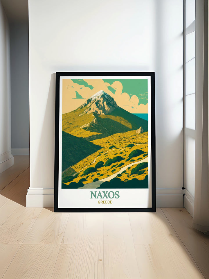 Naxos Poster Print showcasing the majestic beauty of Mount Zas in Naxos Greece perfect for enhancing your home decor with a touch of Mediterranean elegance this stunning print is a must have for anyone who loves Greece and its breathtaking landscapes