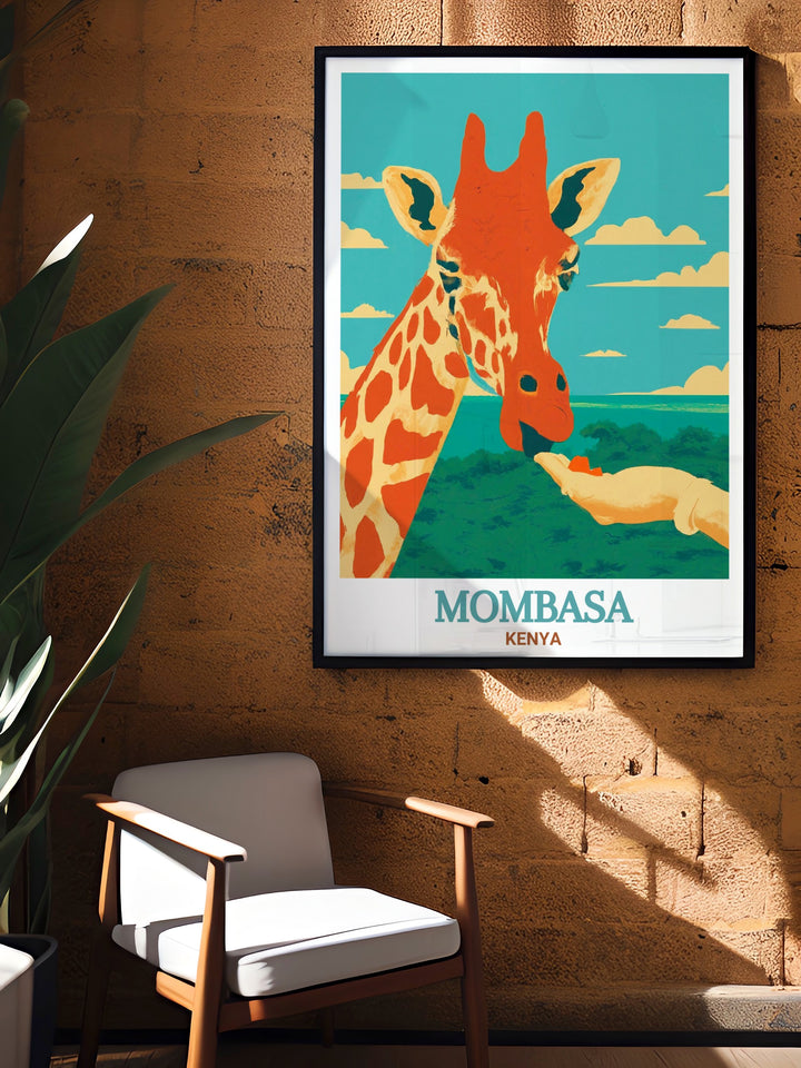 Bring the essence of Mombasa into your home with this Kenya Art Print showcasing Haller Parks beautiful landscapes and wildlife. Perfect for African art lovers or travelers, it adds a fresh and natural feel to your decor.