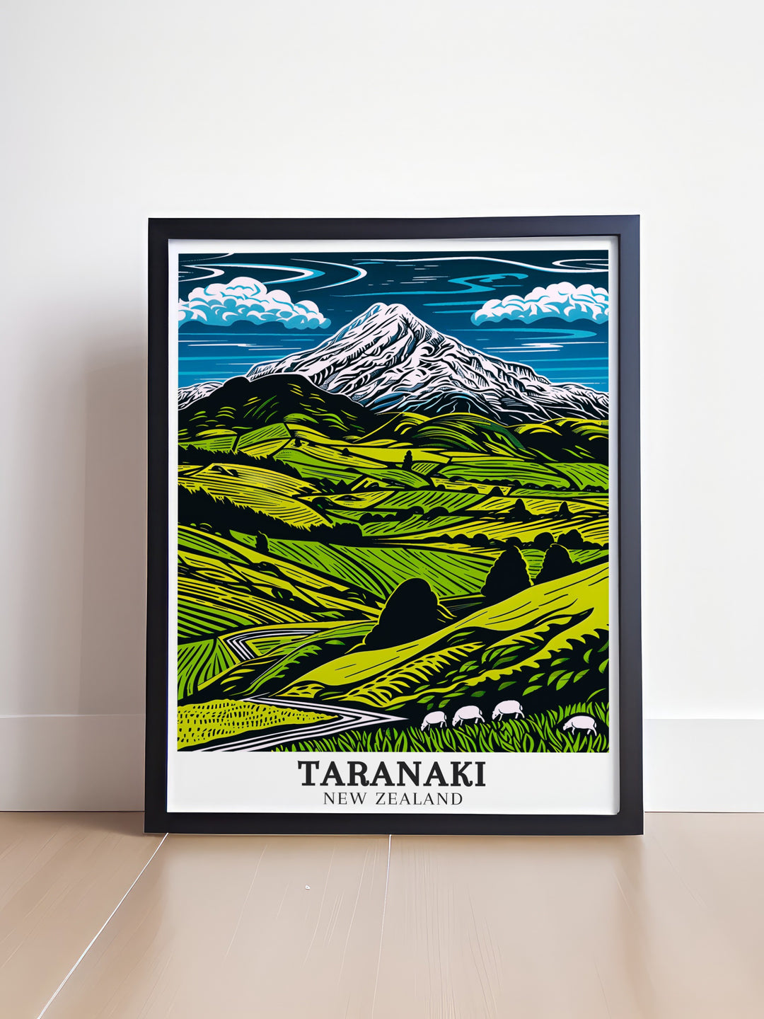 New Zealand print of Mount Taranaki highlighting the breathtaking views of Egmont National Park designed to enhance your home with natural beauty and style