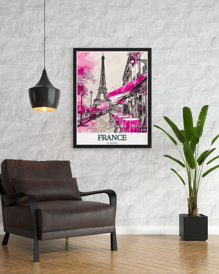 Paris framed prints with the Eiffel Tower and stunning visuals of Parisian streets ideal for enhancing home decor and bringing a touch of France