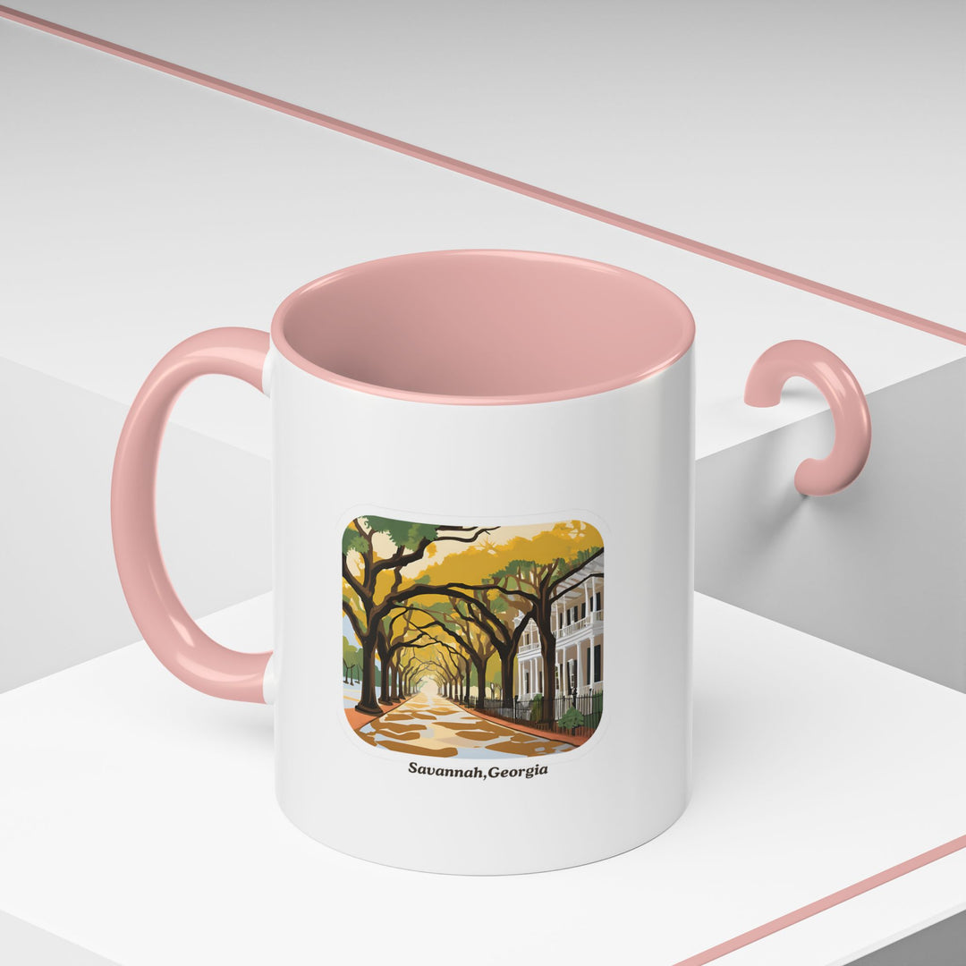 With its vibrant design featuring Savannah’s picturesque streets and gardens, this mug is perfect for coffee or tea. It’s a meaningful keepsake for anyone who loves the charm and elegance of Savannah, Georgia.