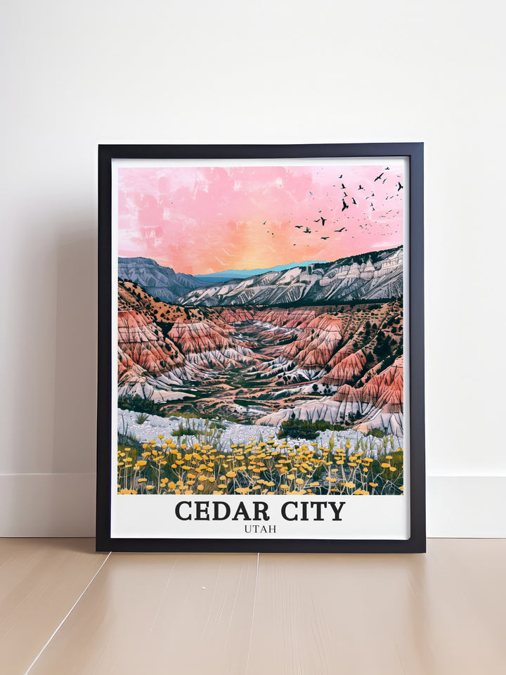 Cedar Breaks National Monument Utah mountains poster featuring vibrant colors and detailed landscapes a perfect Utah gift for outdoor enthusiasts and anyone looking to enhance their home with stunning artwork that reflects the beauty of nature