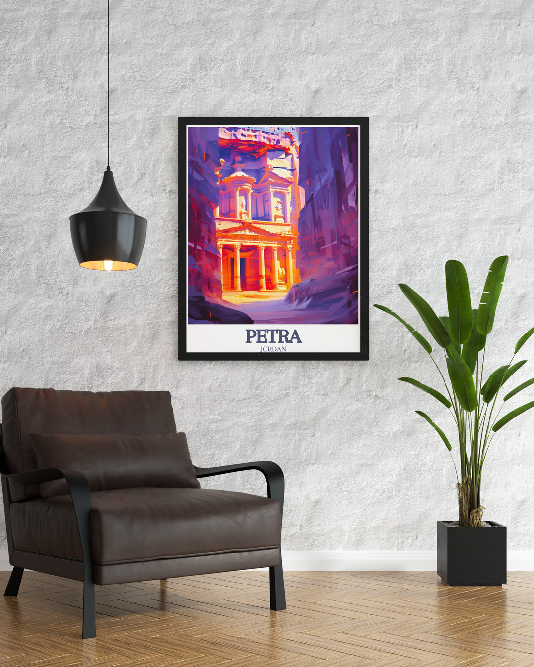 The Siq Travel Print highlighting the narrow passage that leads to the stunning façade of The Treasury. This canvas art captures the mystery and beauty of Petra, making it a perfect addition for those who appreciate ancient history and adventure.