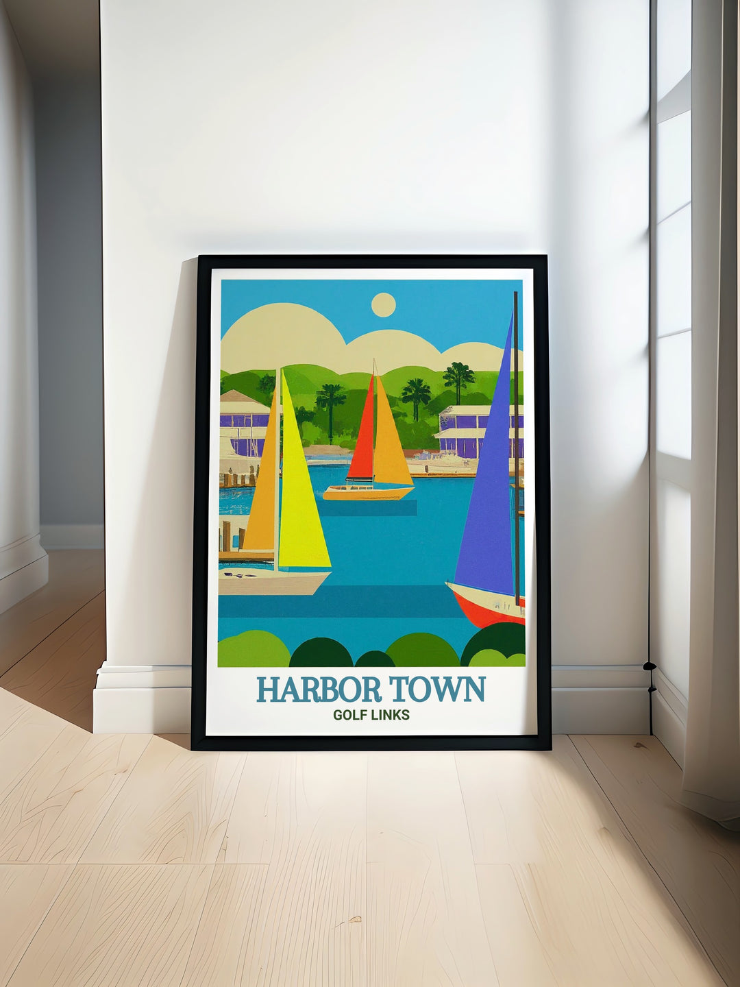 Modern prints of Harbour Town Marina capturing its picturesque beauty and coastal charm adding an elegant touch to your home decor.