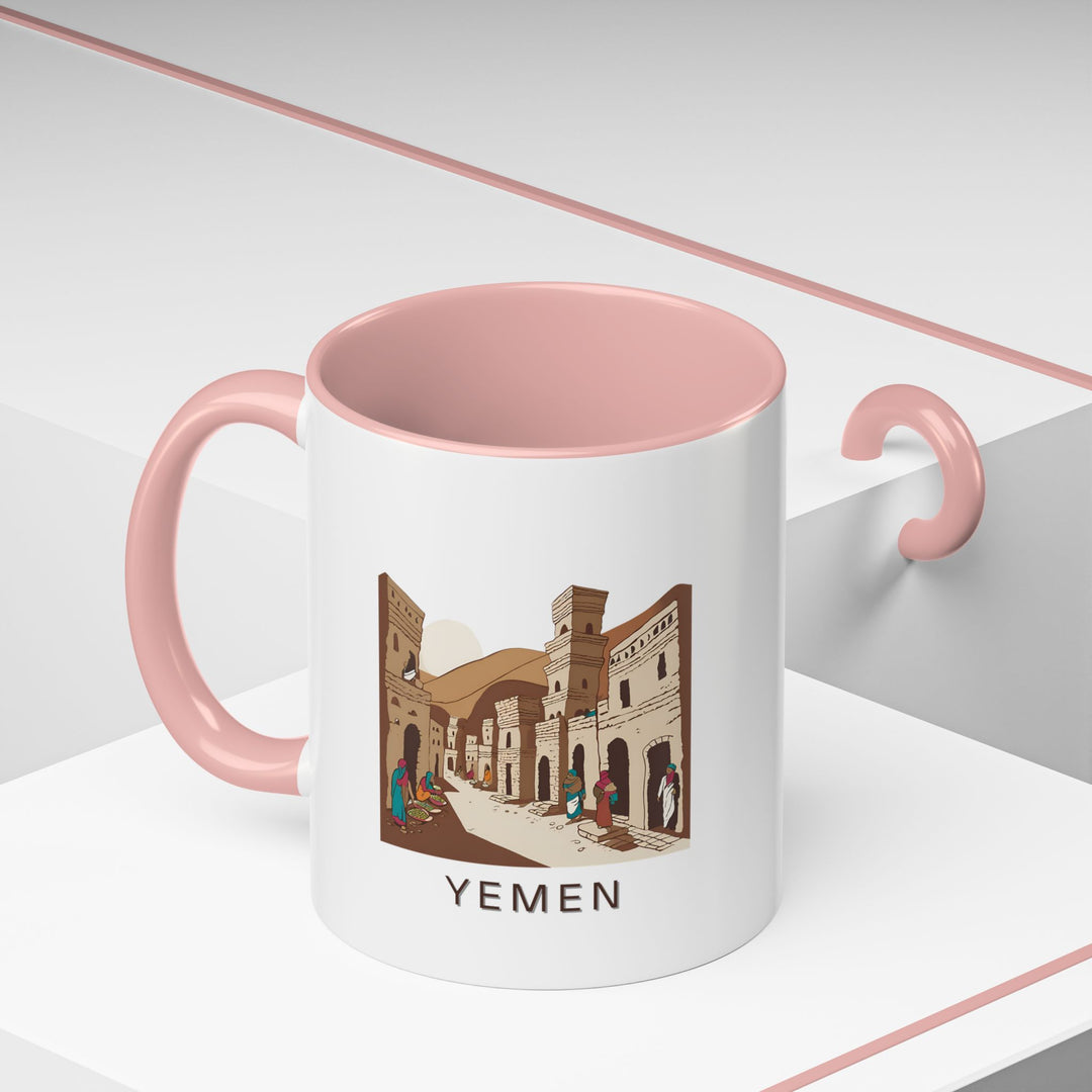 Celebrate the artistry of Yemen with this beautifully crafted mug. Featuring vibrant designs that reflect Yemen’s culture, this ceramic mug is perfect for daily use and makes a thoughtful gift. Dishwasher and microwave safe for your convenience.