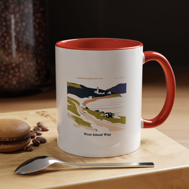 This West Island Way mug captures the essence of nature with its beautiful trail design. Ideal for coffee or tea, it is a thoughtful gift for anyone who enjoys outdoor adventures. Dishwasher and microwave safe for convenience.