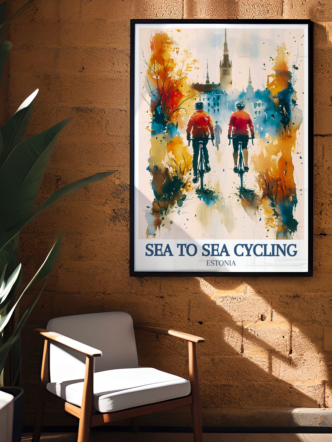 This Sea to Sea Cycling Poster Print captures the beauty of the C2C route in the UK, combined with the historic charm of Tallinns Old Town in Estonia. Perfect for cyclists, travelers, and history lovers, this vibrant artwork adds character to any space.