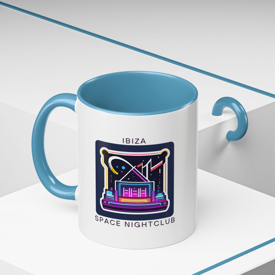 This Space Nightclub Ibiza mug highlights the islands beauty with intricate artwork of famous landmarks and nightlife scenes. Durable and dishwasher-safe, a perfect gift or personal keepsake for those who appreciate club culture and artistic design inspired by Ibiza.