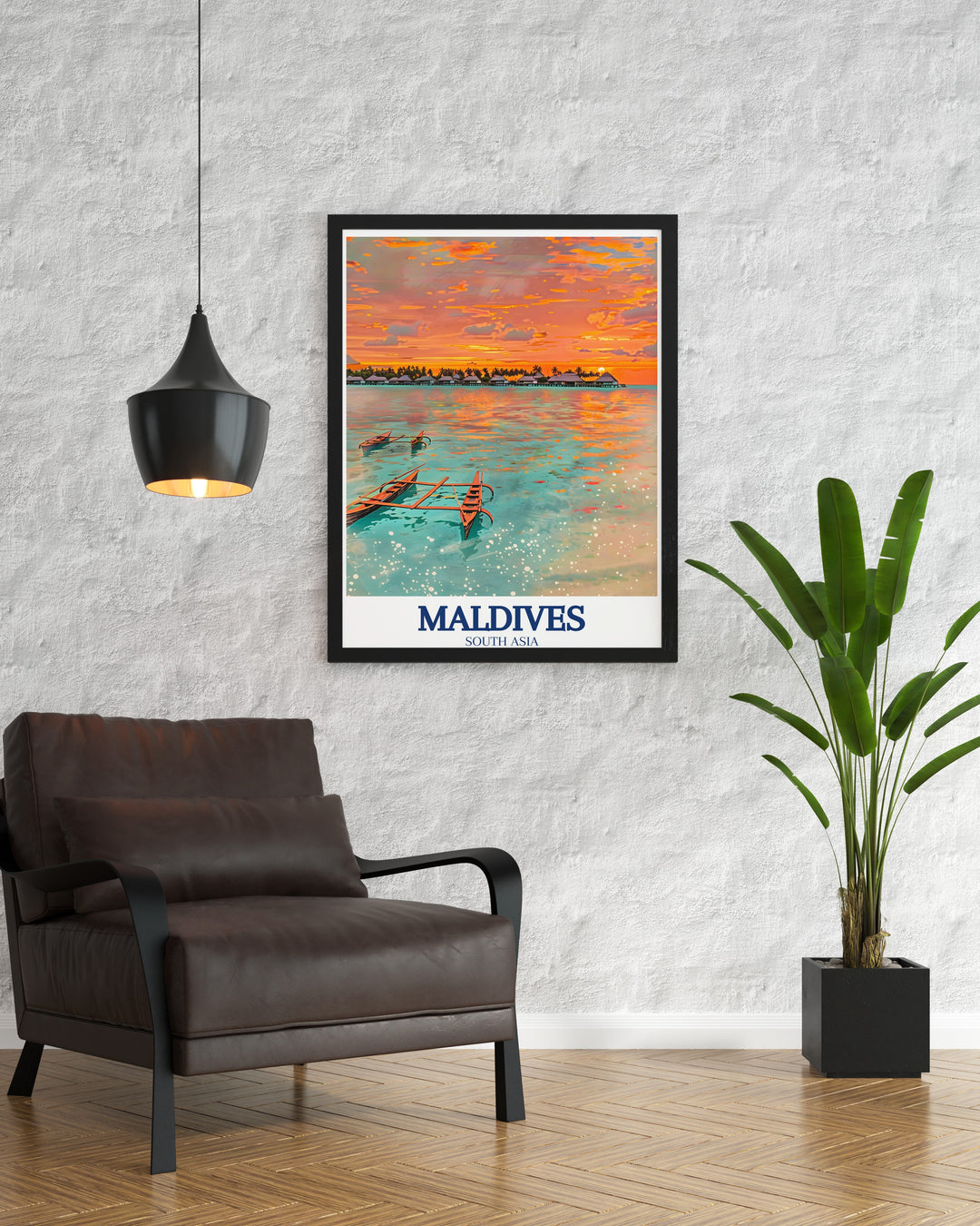 Indian Ocean Wall Art bringing the beauty of the Maldives into your home with a focus on the serene surroundings of Baglioni Resort. This artwork captures the essence of island living, perfect for creating a relaxing and inspiring environment.