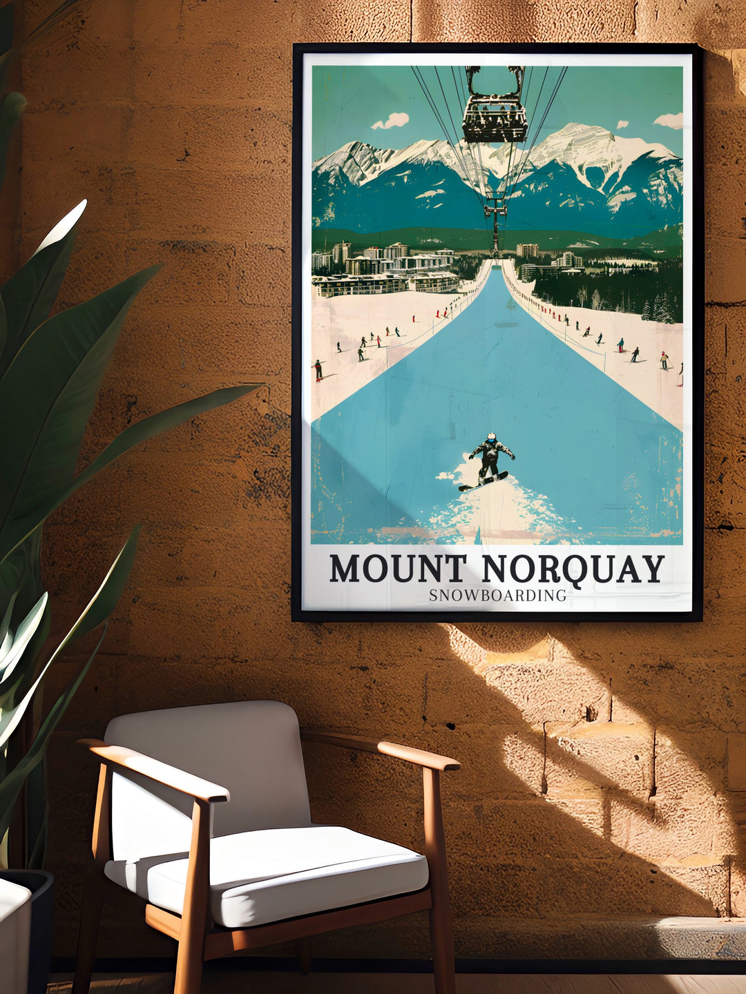 Canadian Rockies Travel Poster highlighting the majestic beauty of the Canadian Rockies, with their towering peaks and expansive landscapes. This print serves as a daily reminder of the power and beauty of nature, ideal for adventure enthusiasts.