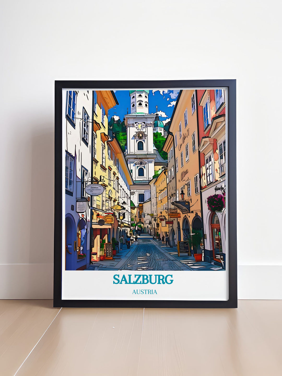 Austrian Ski Print combining the thrill of Zauchensee Ski Resort with the elegance of Salzburgs Old Town Altstadt adding a sophisticated touch to your home decor with stunning prints that celebrate Austrian culture