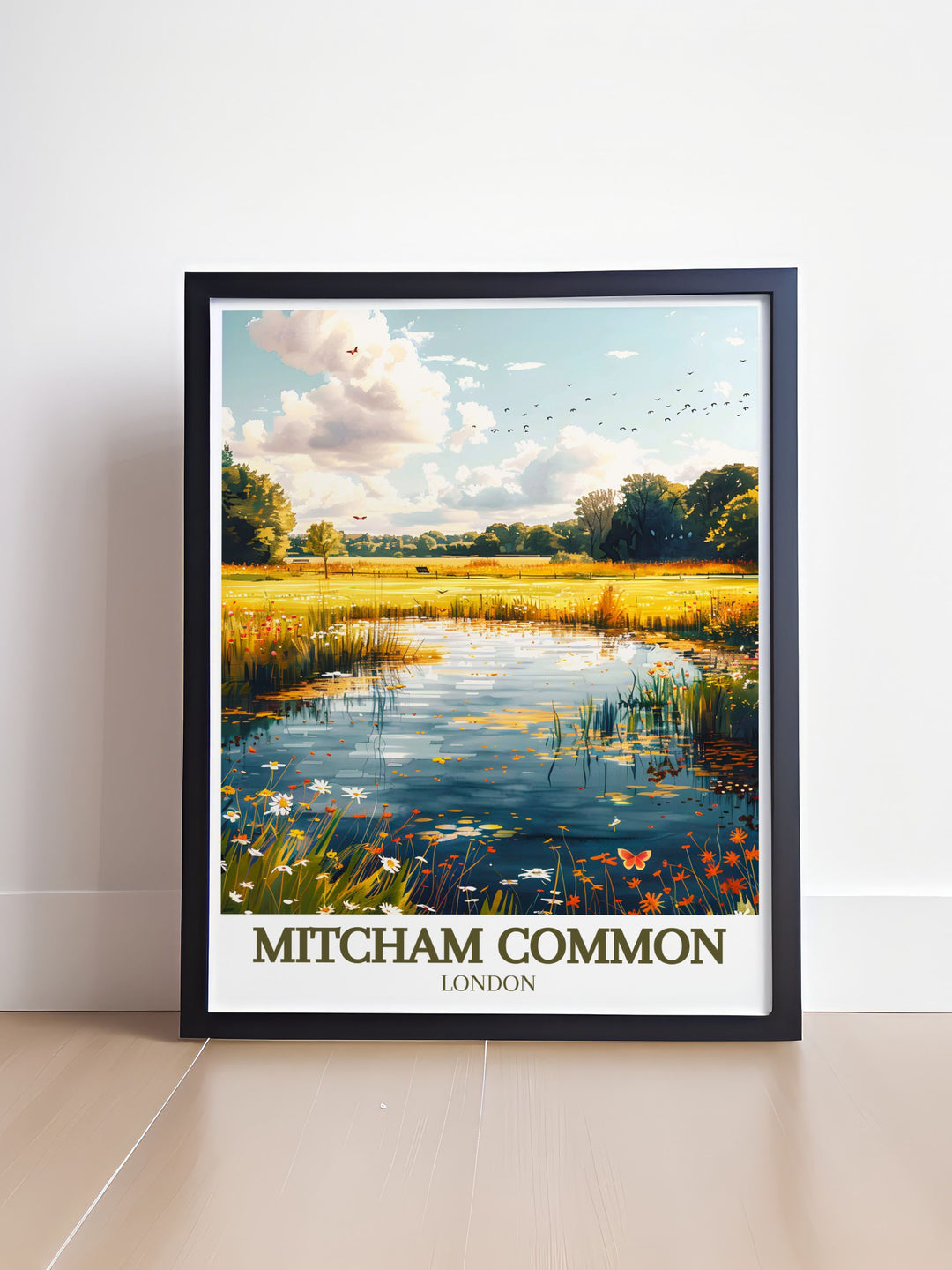 Mitcham common pond framed prints offer a glimpse into the tranquil beauty of this South London oasis ideal for modern home decor these prints are perfect for adding a touch of nature and elegance to your living room bedroom or office