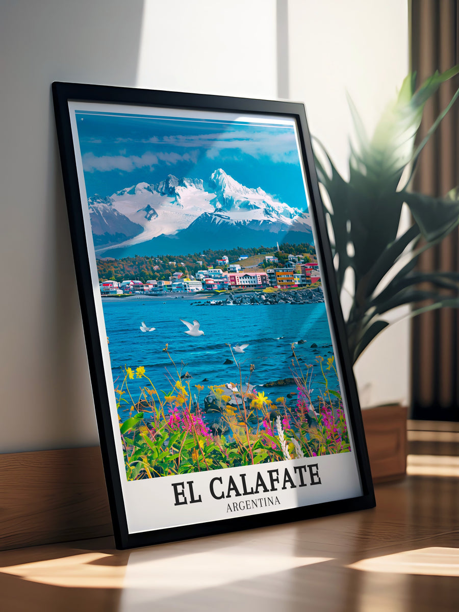 This framed art piece captures the serene beauty of El Chalten, a charming village in Patagonia. Known for its striking landscapes, this Argentina travel print brings a sense of calm and adventure to your home. Perfect for adding an elegant touch to any room while celebrating Argentinas wonders.