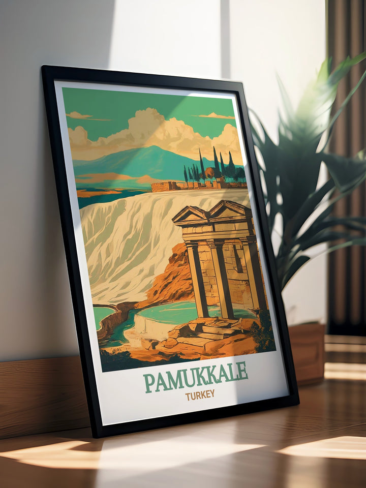 Experience the grandeur of the Hierapolis Theatre with this detailed art print, highlighting the ancient stonework and panoramic views that make it a historical treasure. The artwork brings the timeless beauty of ancient Turkey into your living space.