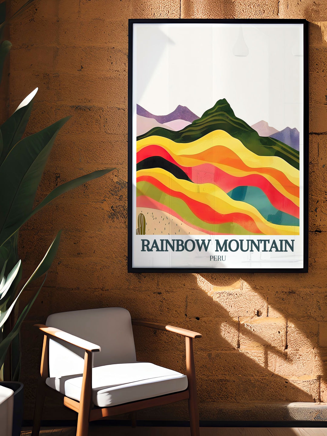 Captivating Peru wall art featuring Rainbow Mountain from the Cusco region Andes Mountains ideal for adding stunning visual appeal to any room with modern prints.