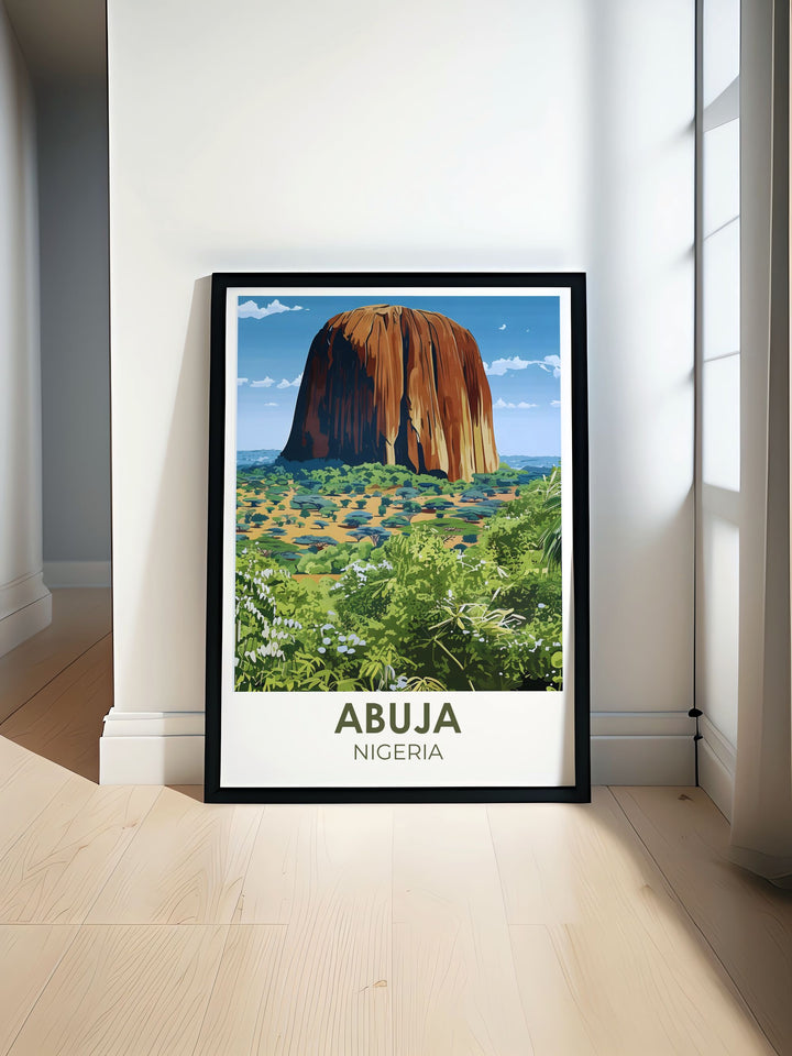 Lagos Poster featuring the iconic Zuma Rock in Nigeria perfect for home decor and personalized gifts ideal for travel enthusiasts and art lovers bringing a touch of Nigerian culture into your living space with this stunning Nigeria print