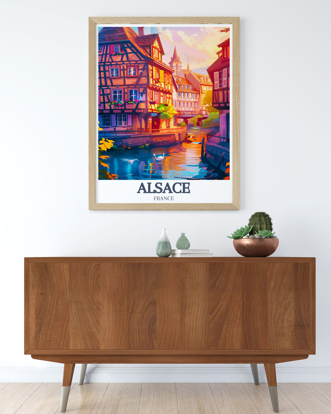 Alsace Travel Print showcasing Petite France and Petite France quarter is ideal for creating a sophisticated ambiance in your home. This Alsace France Poster is perfect for anyone who appreciates the charm of French culture and iconic destinations.