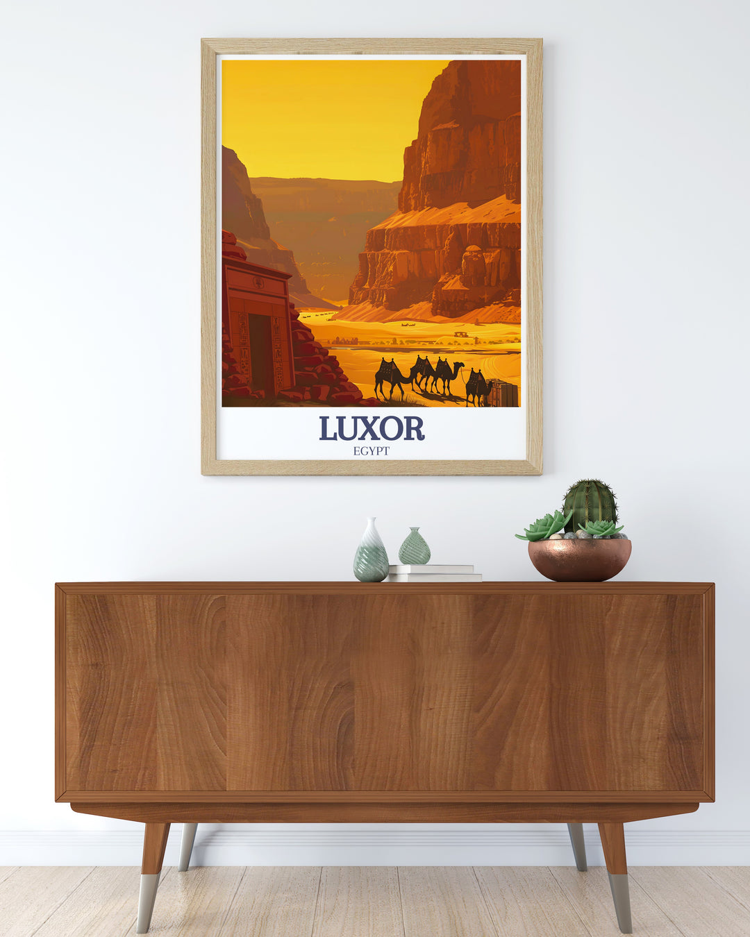 Luxor Egypt art print featuring the iconic Valley of the Kings and serene Nile Delta perfect for modern decor and as a unique gift for lovers of Egyptian history and art