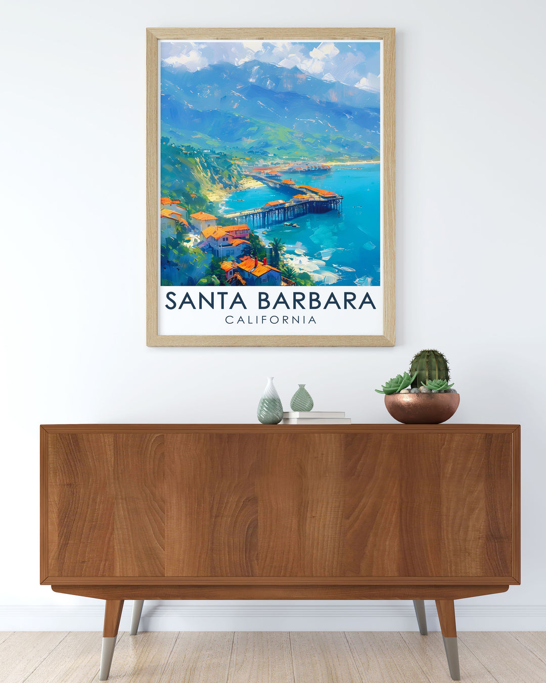 Stearns Wharf stunning prints highlight the beauty of this iconic Santa Barbara landmark combining fine line print and colorful designs this artwork is ideal for transforming your home decor or as a unique gift for any special occasion