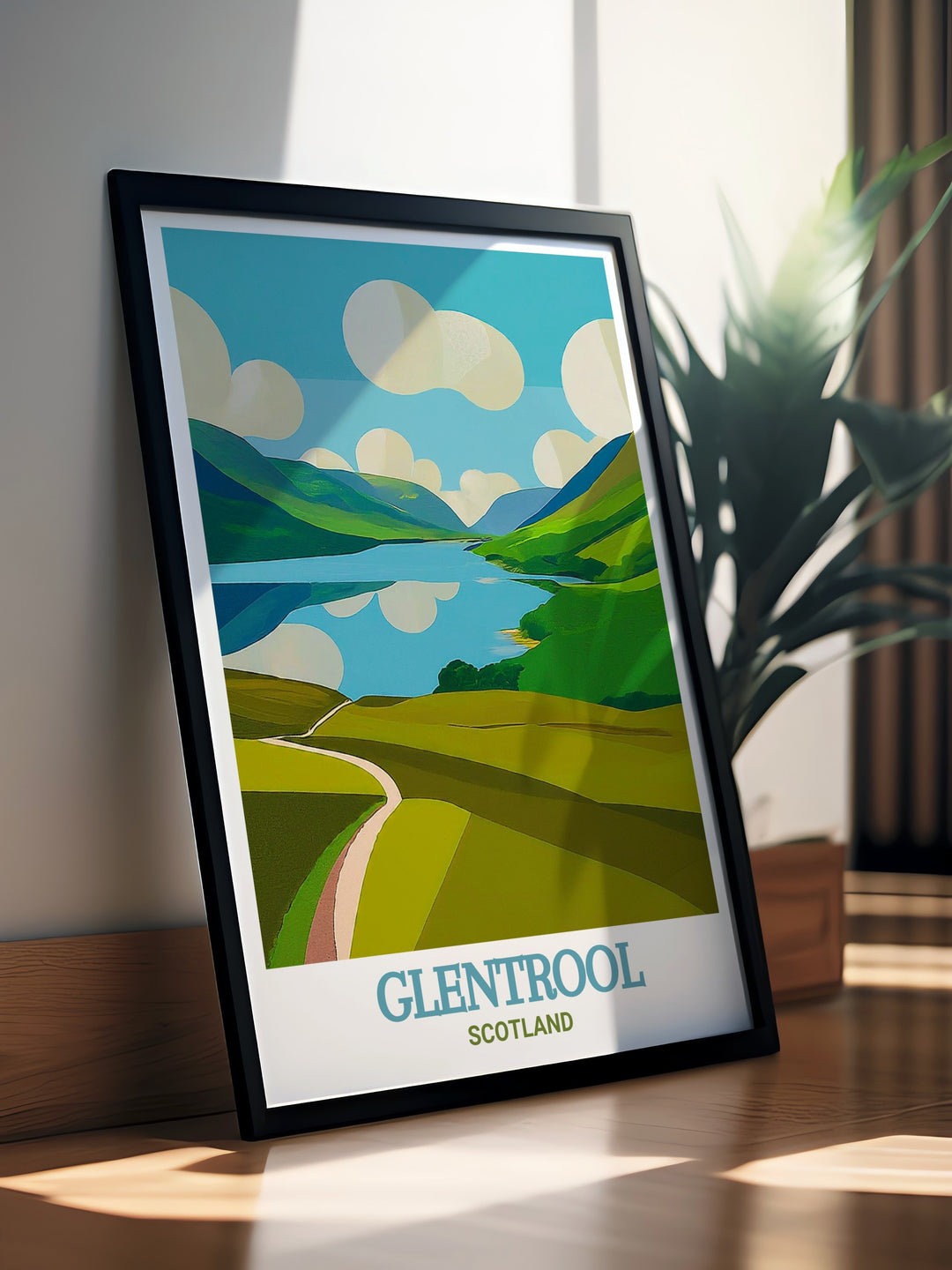 This Glentrool poster highlights the MTB trail centre at Loch Trool and the Giant Axe Head a must have for any cycling enthusiast looking to bring adventure inspired decor into their home or office space.