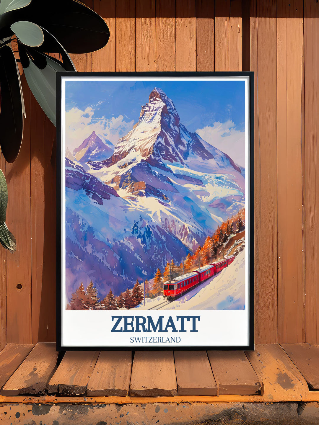 Elegant Matterhorn and Gornergrat Railway Framed Prints offering sophisticated decor options for ski and travel enthusiasts