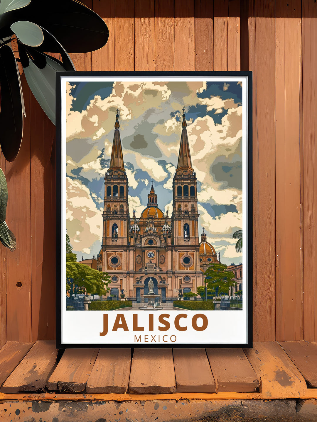 Experience the vibrant beauty of Jalisco with this poster print of the Guadalajara Cathedral. Perfect for those who love Mexican architecture, history, and culture, this artwork is a timeless addition to any home or office, making it a meaningful gift.