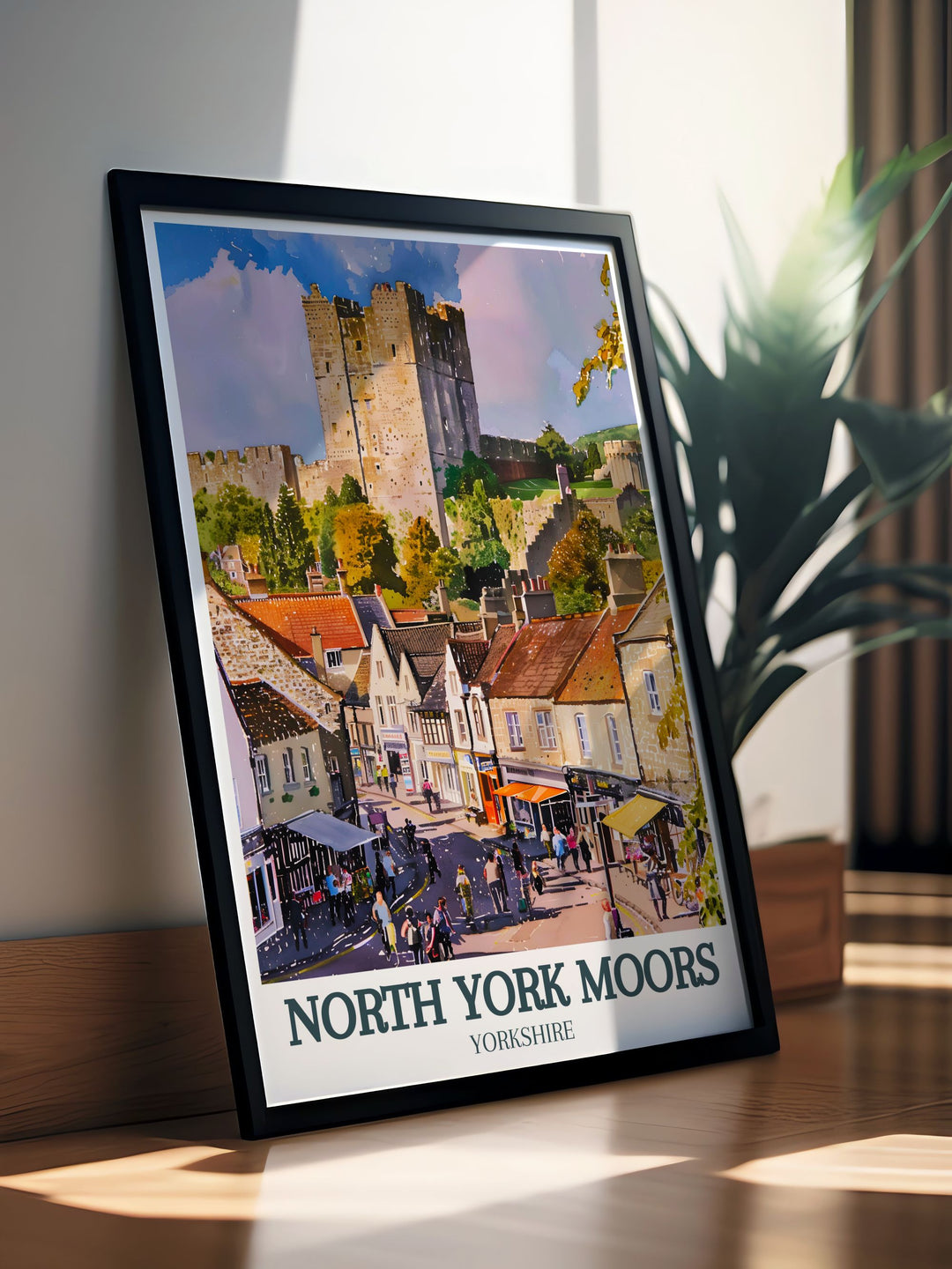 Capture the essence of Yorkshire with our national park prints featuring the North York Moors and Helmsley Castle print ideal for modern art stunning living room decor or elegant home decor creating a serene atmosphere.