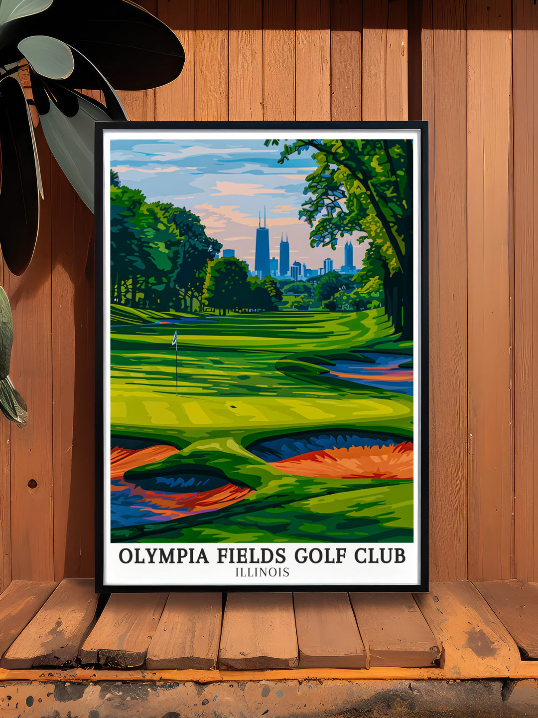 South Course Illinois skyline highlighted in this Olympia Fields Golf Club Poster a captivating Golf Poster that adds a touch of prestige to any room perfect for anyone who loves Golf Art and wants to celebrate the sport with high quality Golf Wall Art