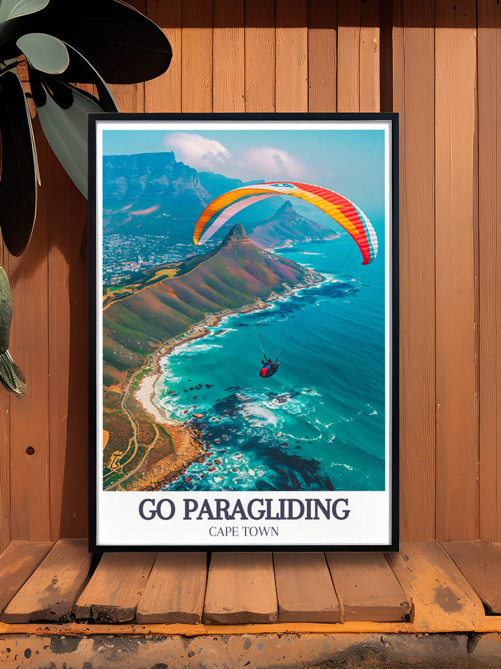 Gallery wall art featuring Table Mountain, showcasing the iconic flat summit and its surrounding landscapes. The print brings the stunning scenery of Cape Town into your home decor.